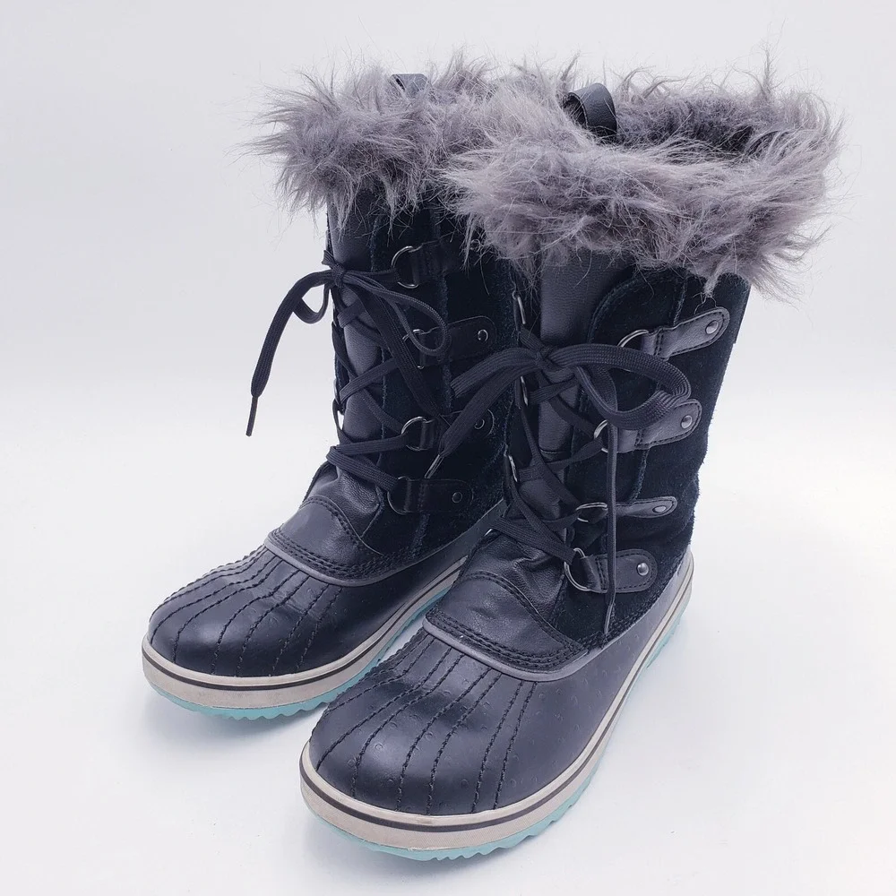 Sorel Youth 6 Womens‎ 7.5 Tofino II Suede Waterproof Winter Boots Fur Trim
